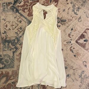 Elegant Cream Sleeveless Dress